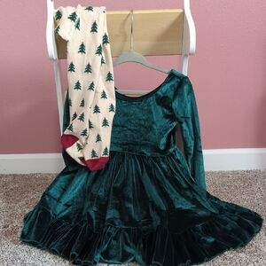 Little Sticking Co. Holiday Dress & Tights